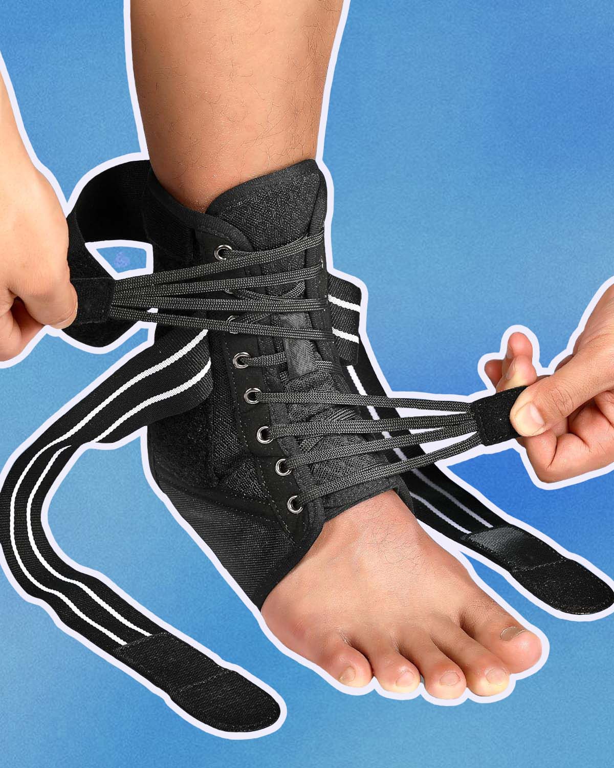 Lace up ankle brace