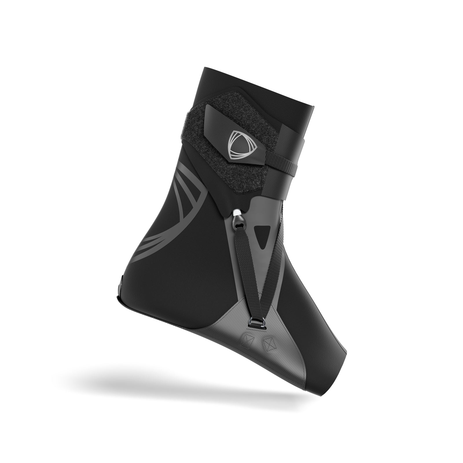 Black ankle brace: The BetterGuard 3.0 best ankle brace for sports ankle support. Prevents ankle sprains and relieves pain. Lateral side view. #color_black