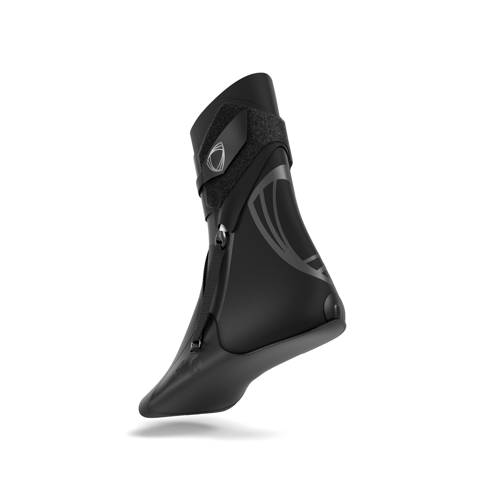 Black ankle brace: The BetterGuard 3.0 best ankle support brace for all sports. Reverse 3/4 view. #color_black