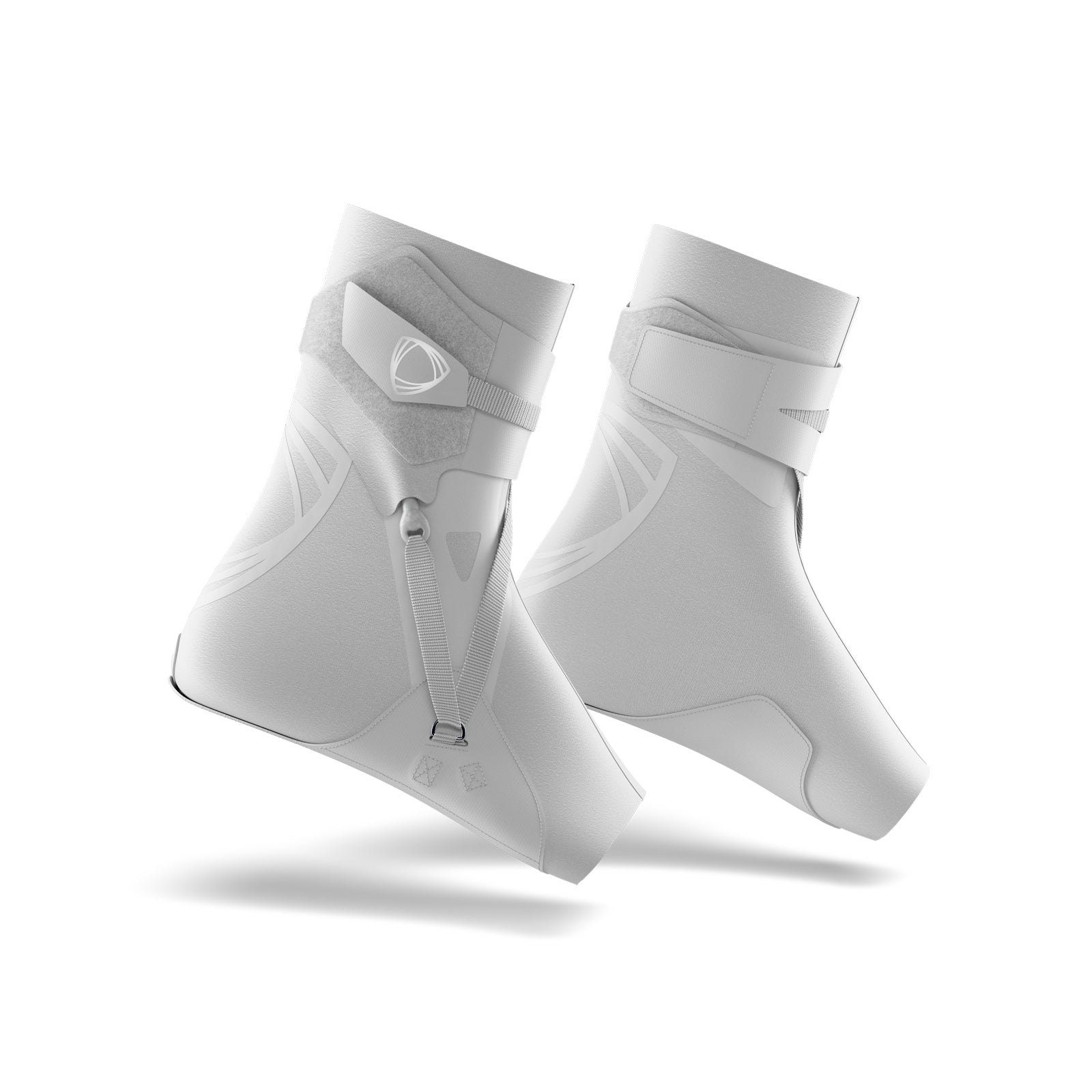 Pair of white ankle braces: The BetterGuard 3.0's are the best ankle braces for sports ankle support. Heal your sprained ankle overnight. #color_white