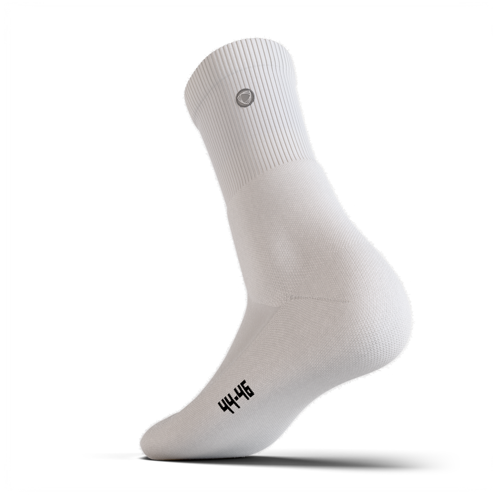 Premium padded athletic socks, all-white crew length #size_l