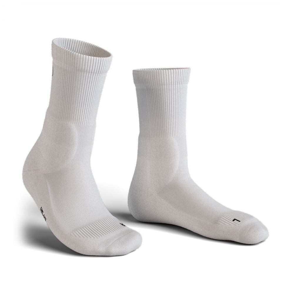 White cotton athletic sports socks with cushion zones #size_m