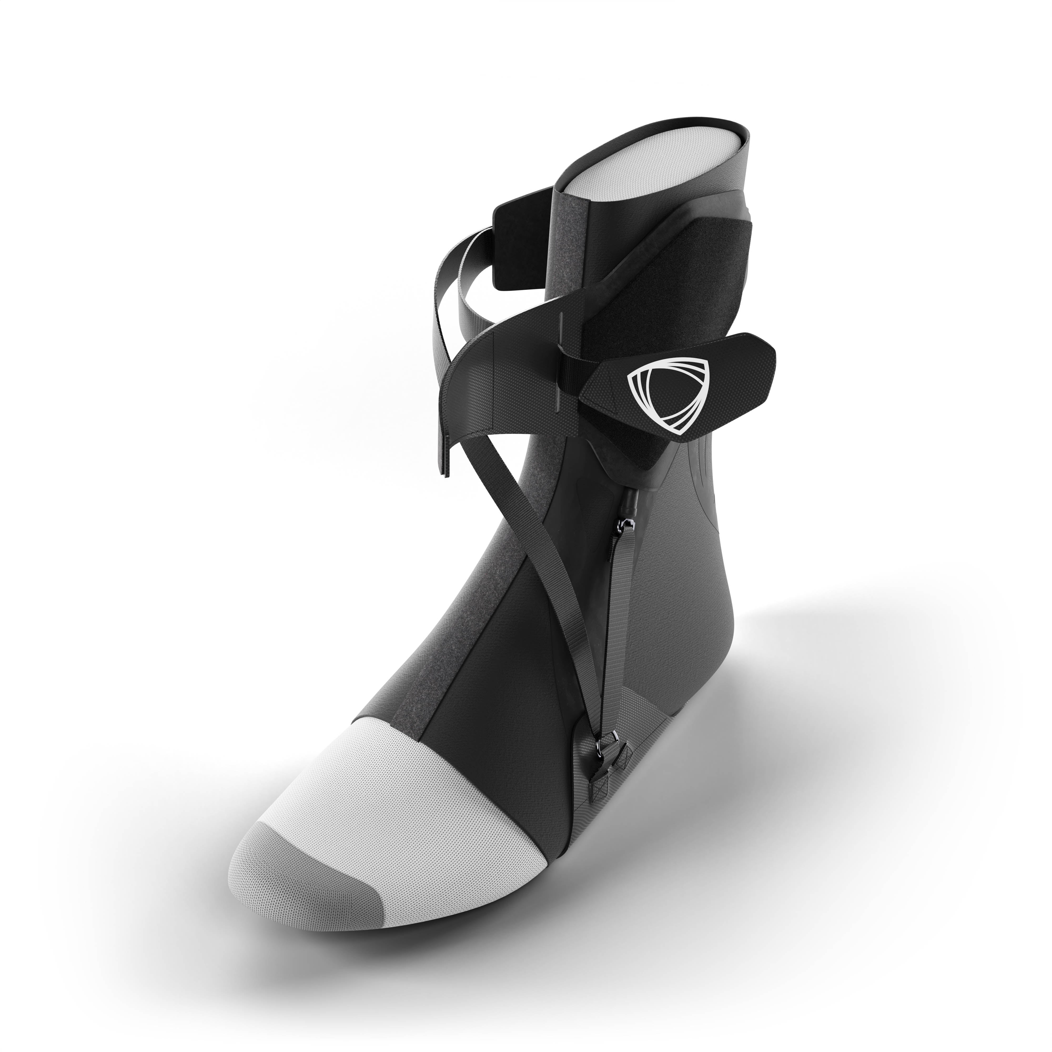 The best ankle brace for all sports ankle support. Open view with adjustable straps. #color_black