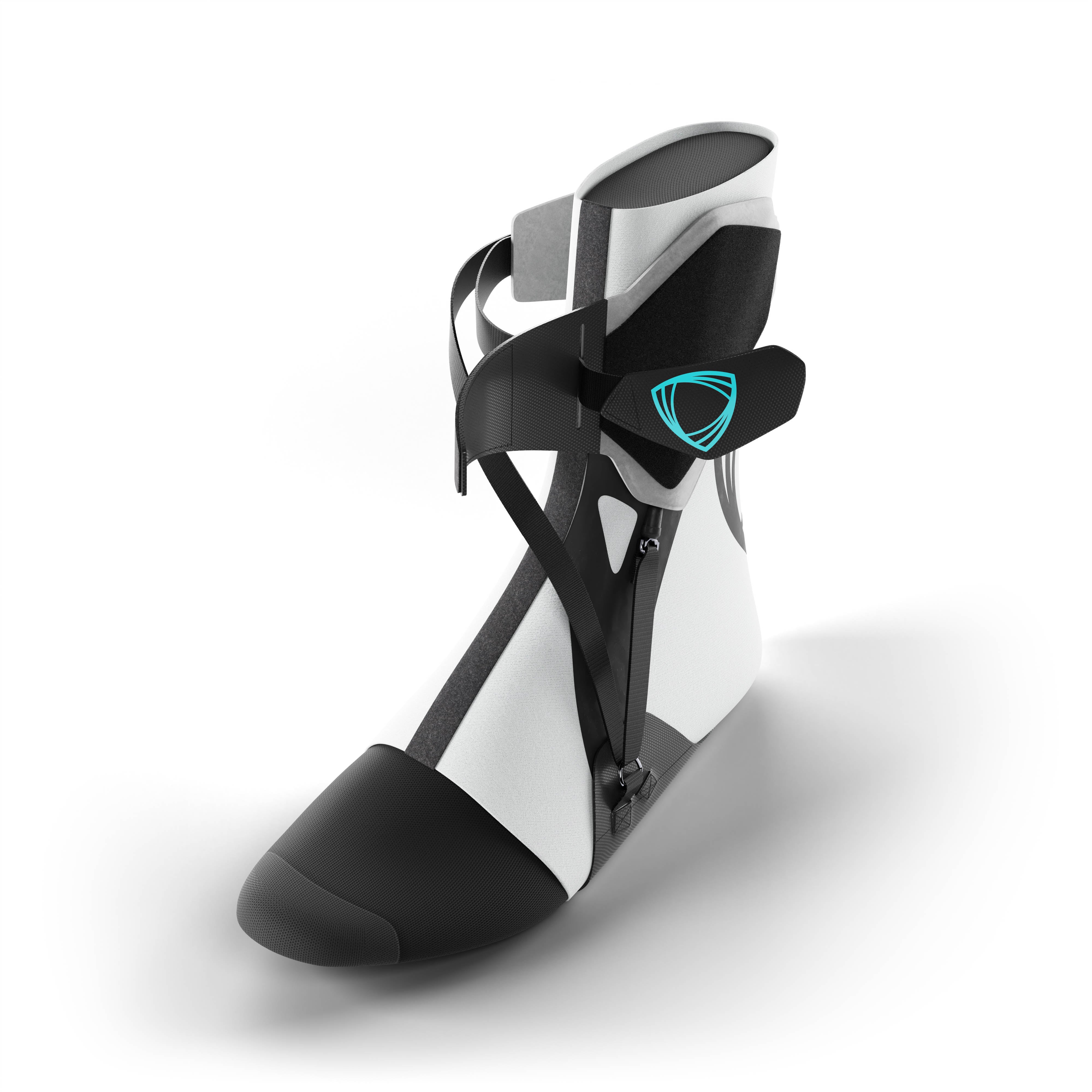 The best ankle brace for all sports ankle support. Open view with adjustable straps and mini ankle stabilizer. #color_gray