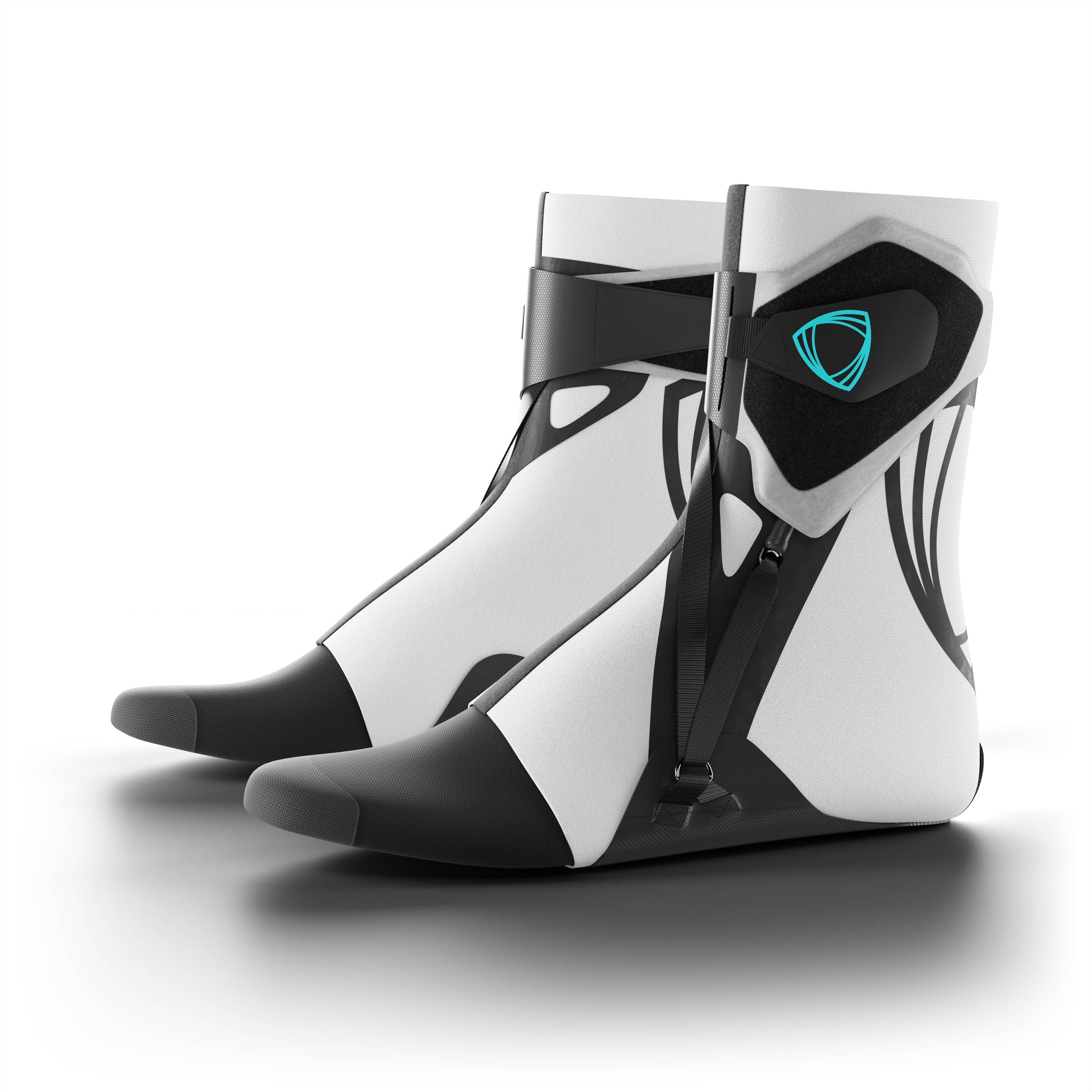 Pair of the best ankle braces for all sports ankle support. 3/4 view. #color_gray