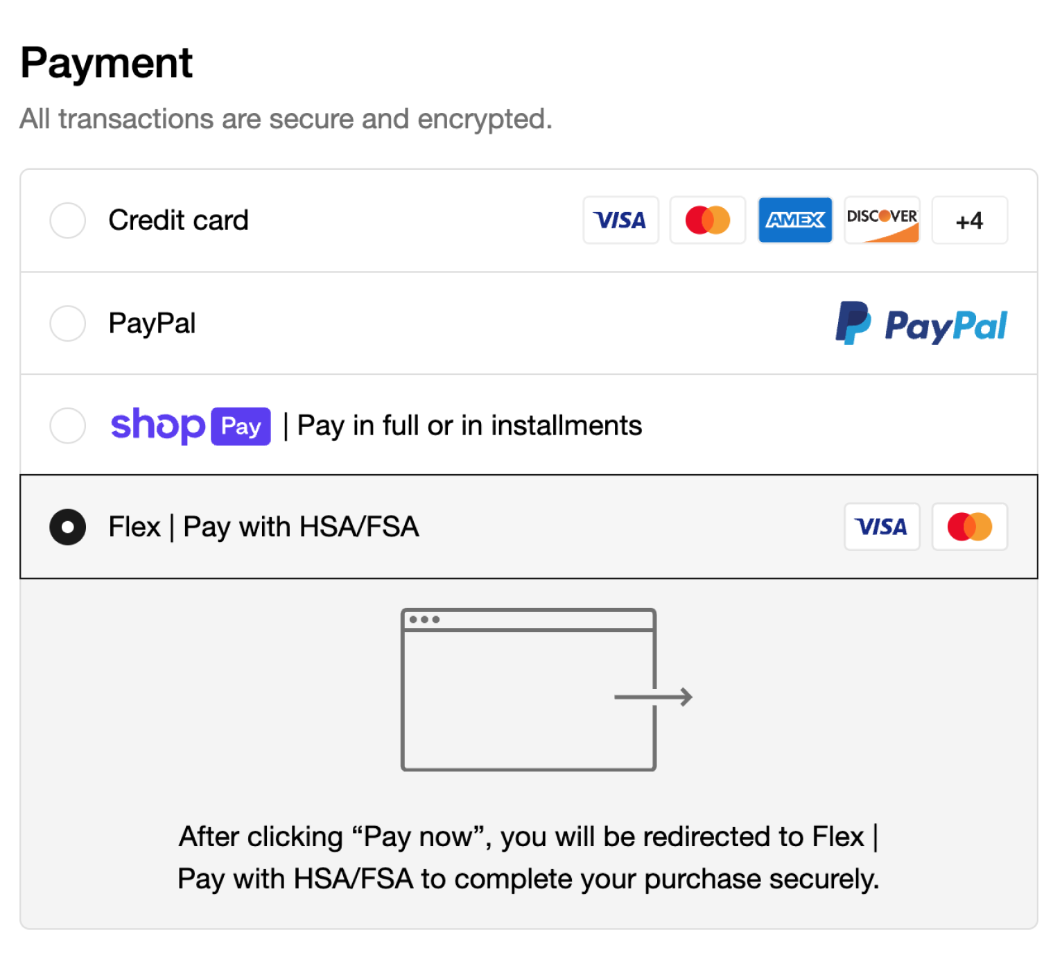 HSA/FSA debit card payment step 2