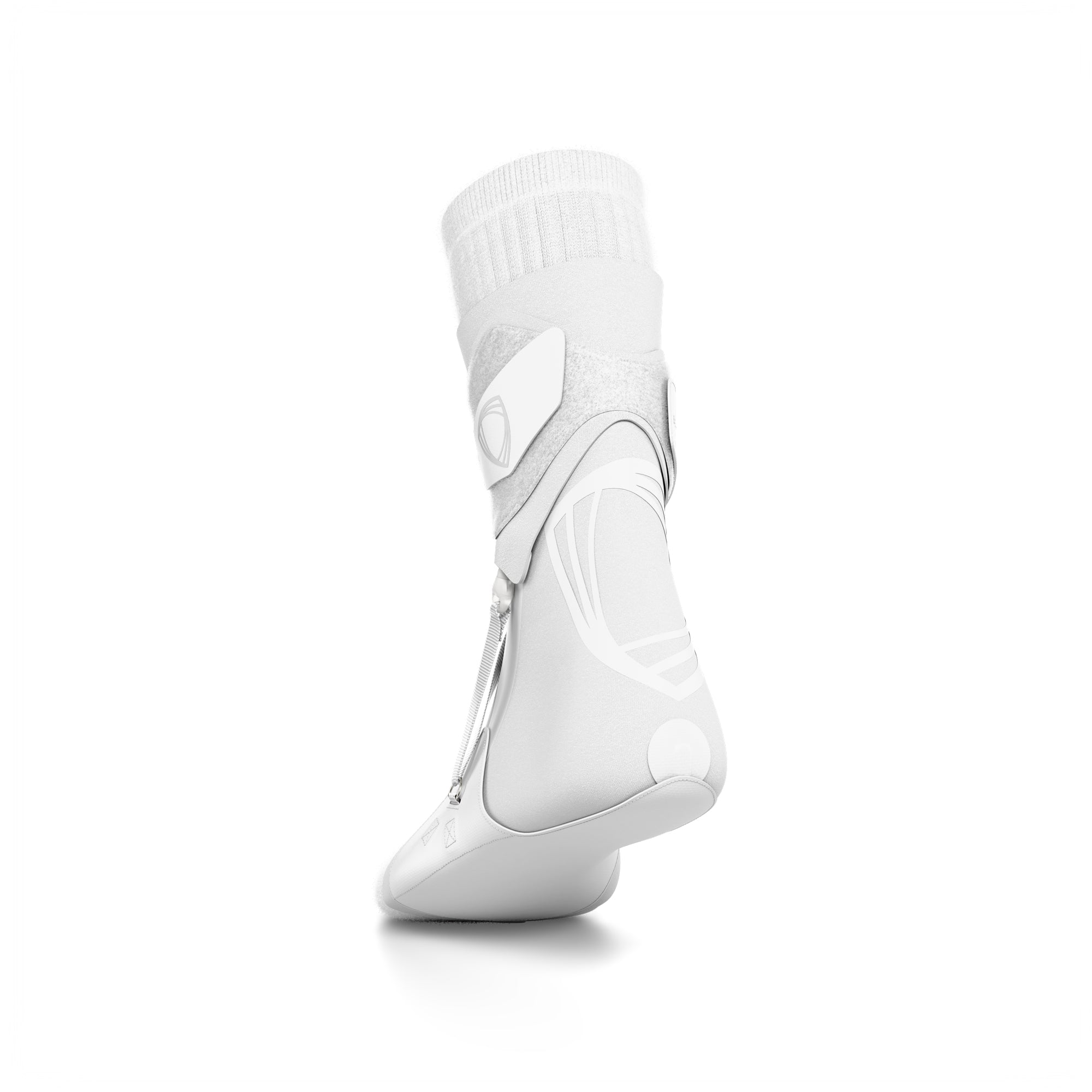 The BetterGuard 2.0 best ankle brace for all sports ankle support. White ankle brace. Back view. #color_white