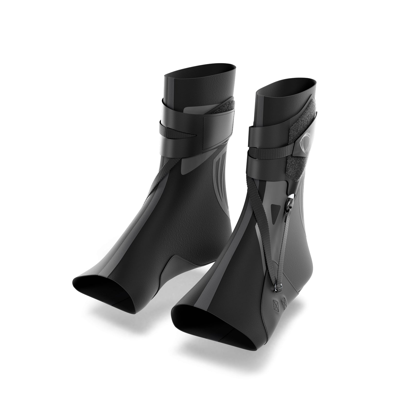 Pair of black ankle braces: The BetterGuard 3.0's are the best ankle braces for sports ankle support. 3/4 view. #color_black
