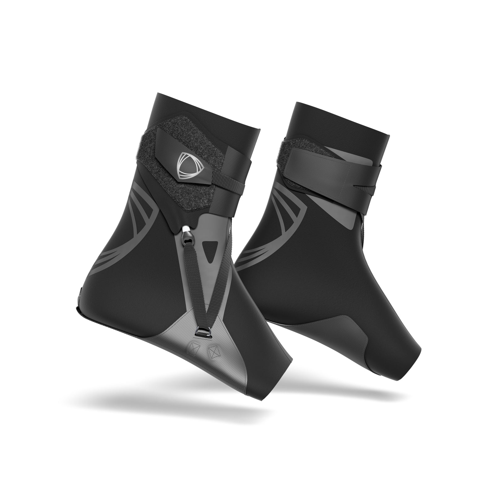 Pair of black ankle braces: The BetterGuard 3.0's are the best ankle braces for sports ankle support and sprained ankle relief. 3/4 view. #color_black
