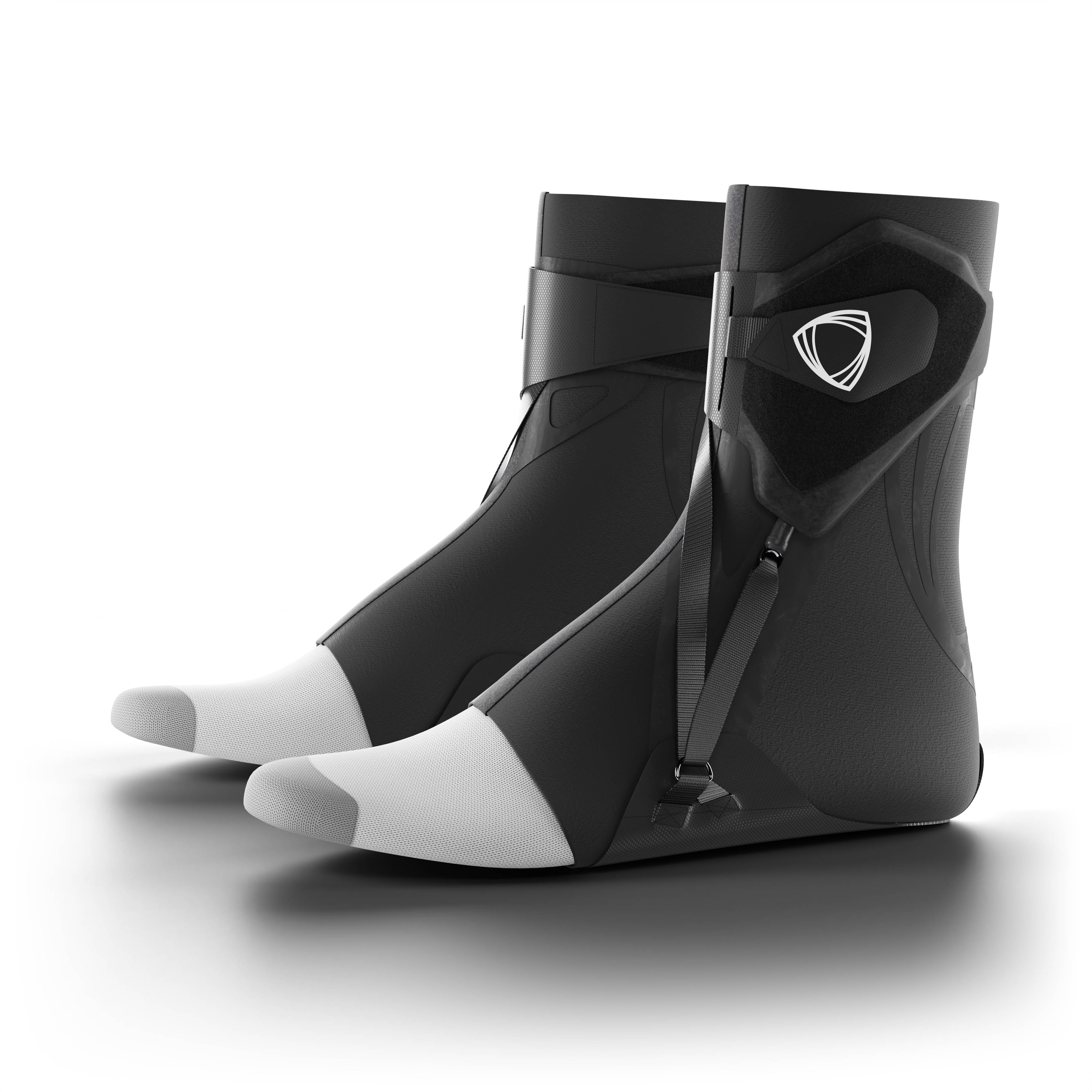 Pair of the best ankle braces for all sports ankle support. 3/4 view. #color_black