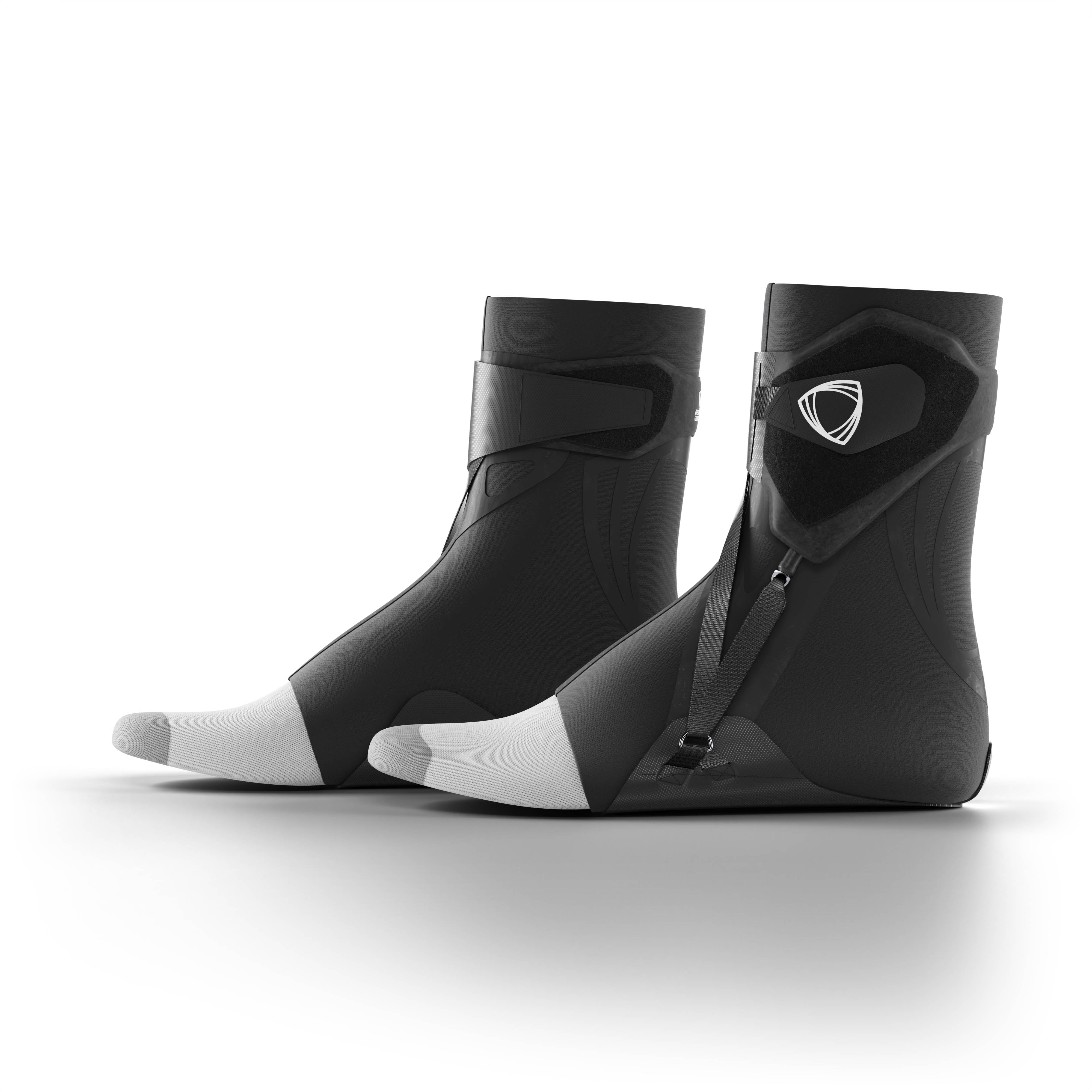 Pair of the best ankle braces for all sports ankle support. Side view. #color_black