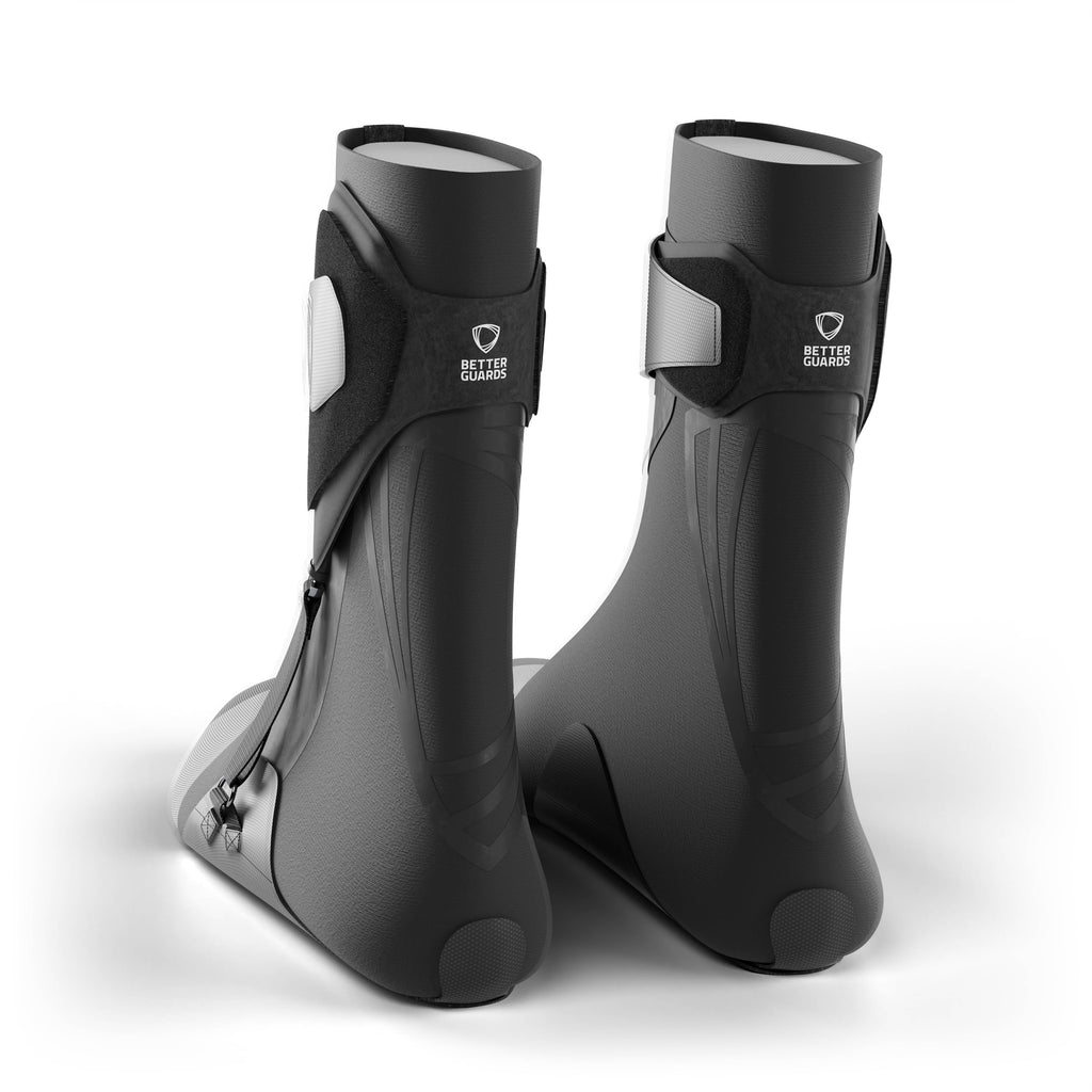 Pair of the best ankle braces for all sports ankle support. Back 3/4 view. #color_black