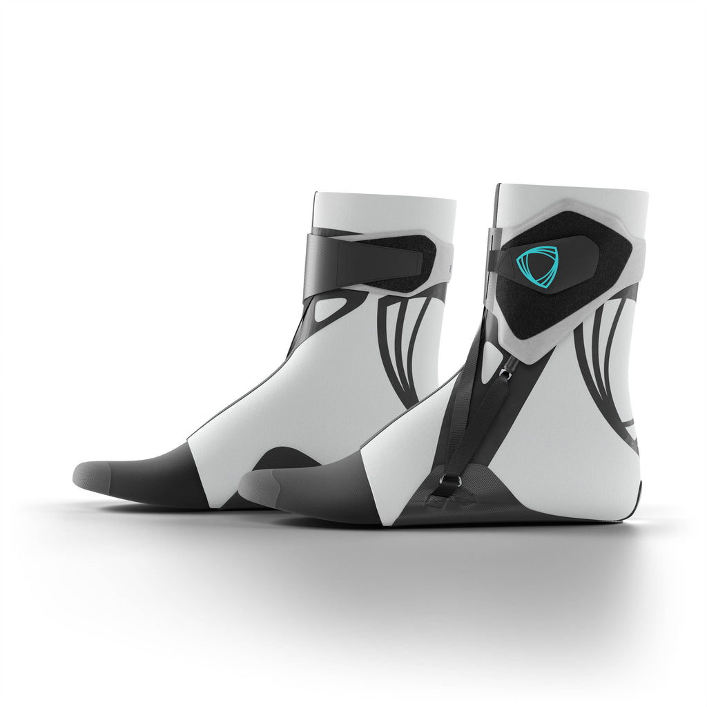 Pair of the best ankle braces for all sports ankle support. Side view. #color_gray