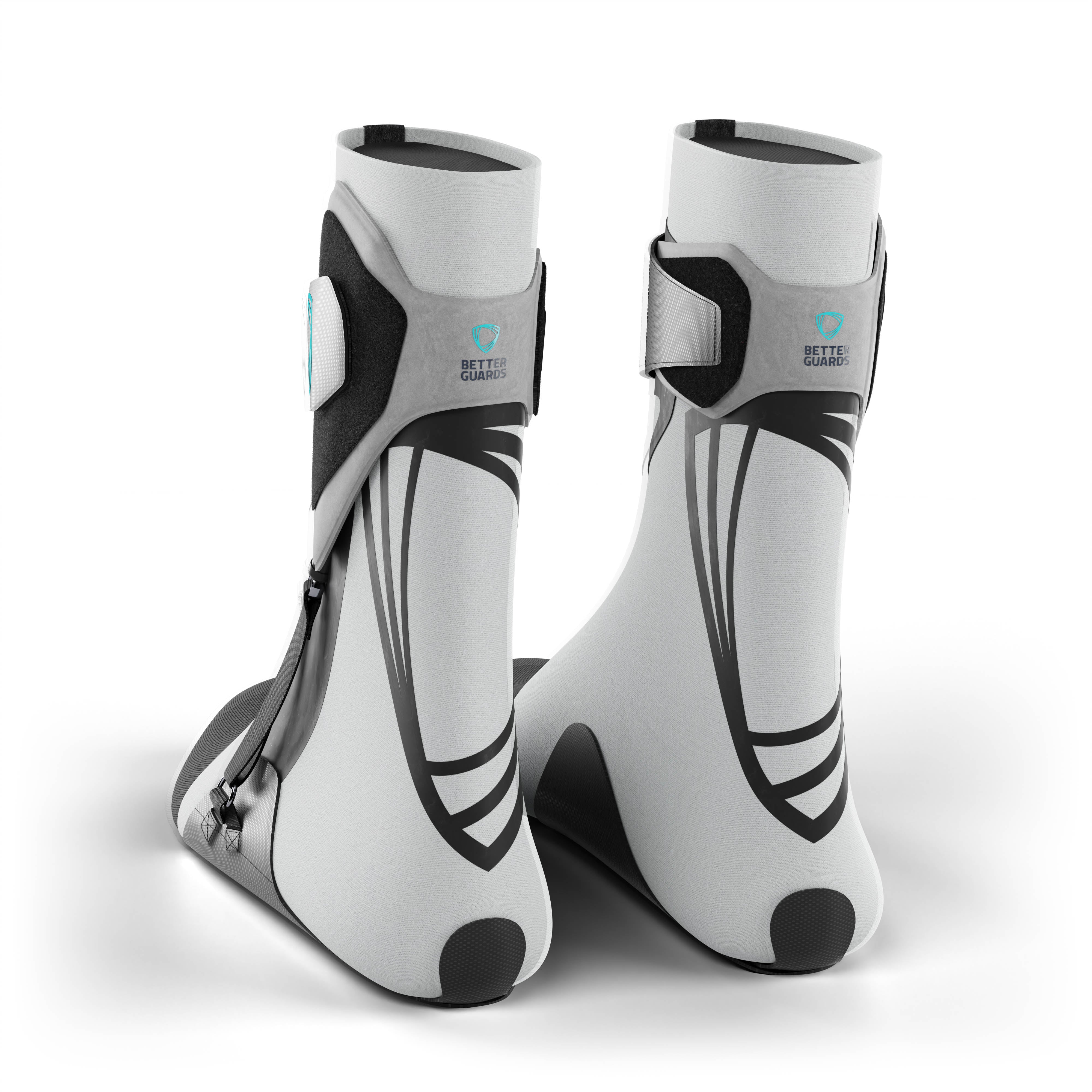 Pair of the best ankle braces for all sports ankle support. Back view. #color_gray