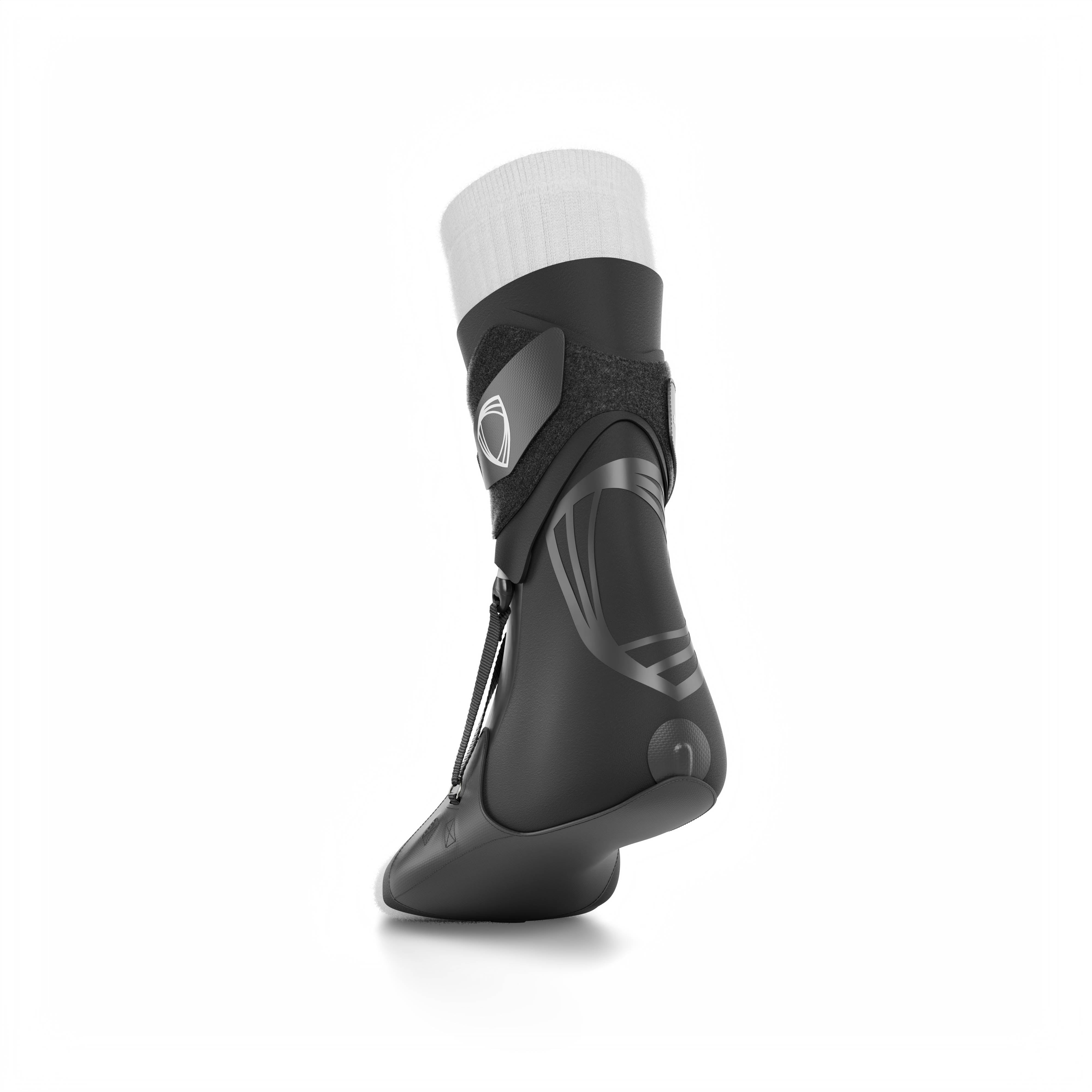 The BetterGuard 2.0 best ankle brace for all sports ankle support. Black ankle brace. Back view. #color_black