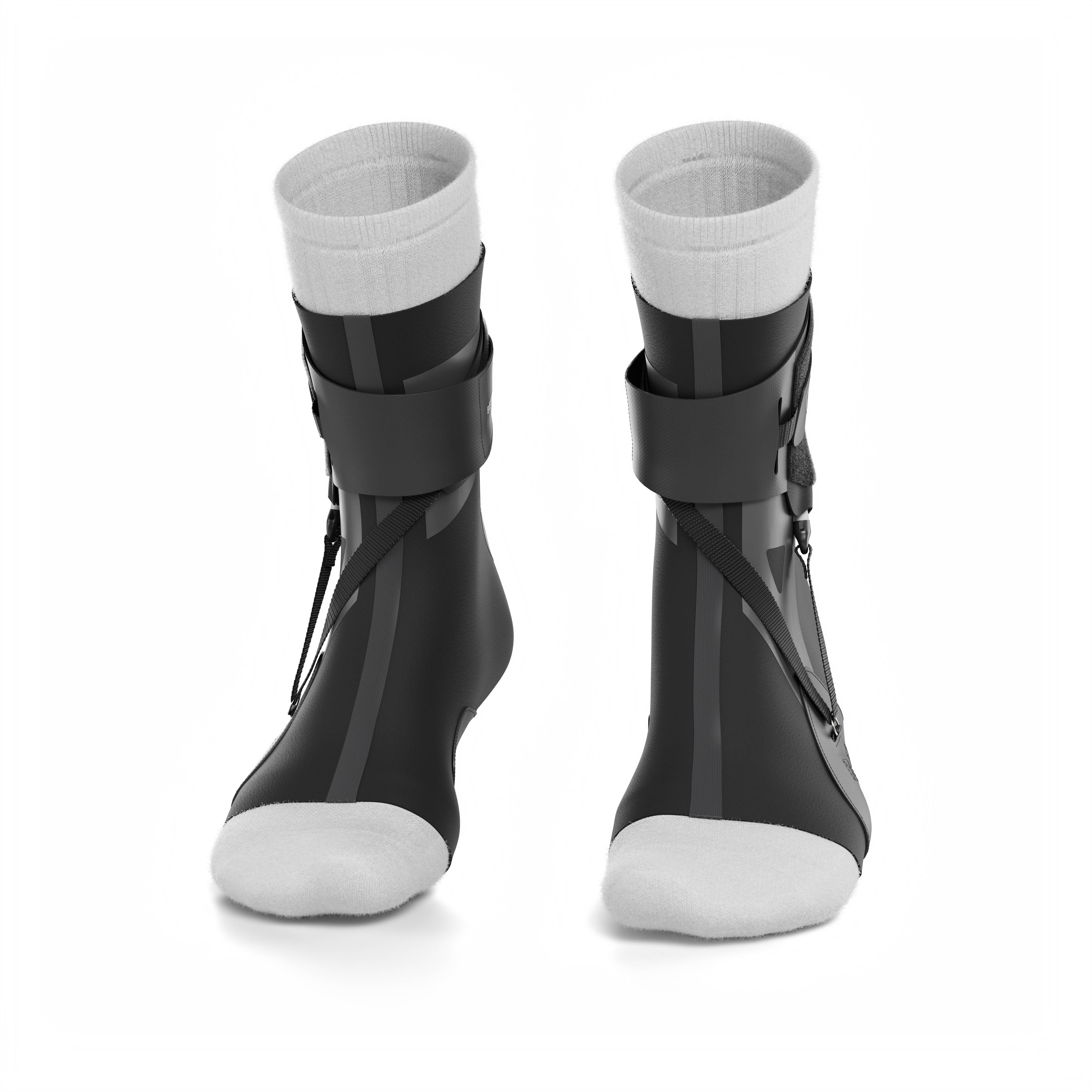 The BetterGuard 2.0 best ankle braces for all sports ankle support. Black ankle braces. Front view. #color_black