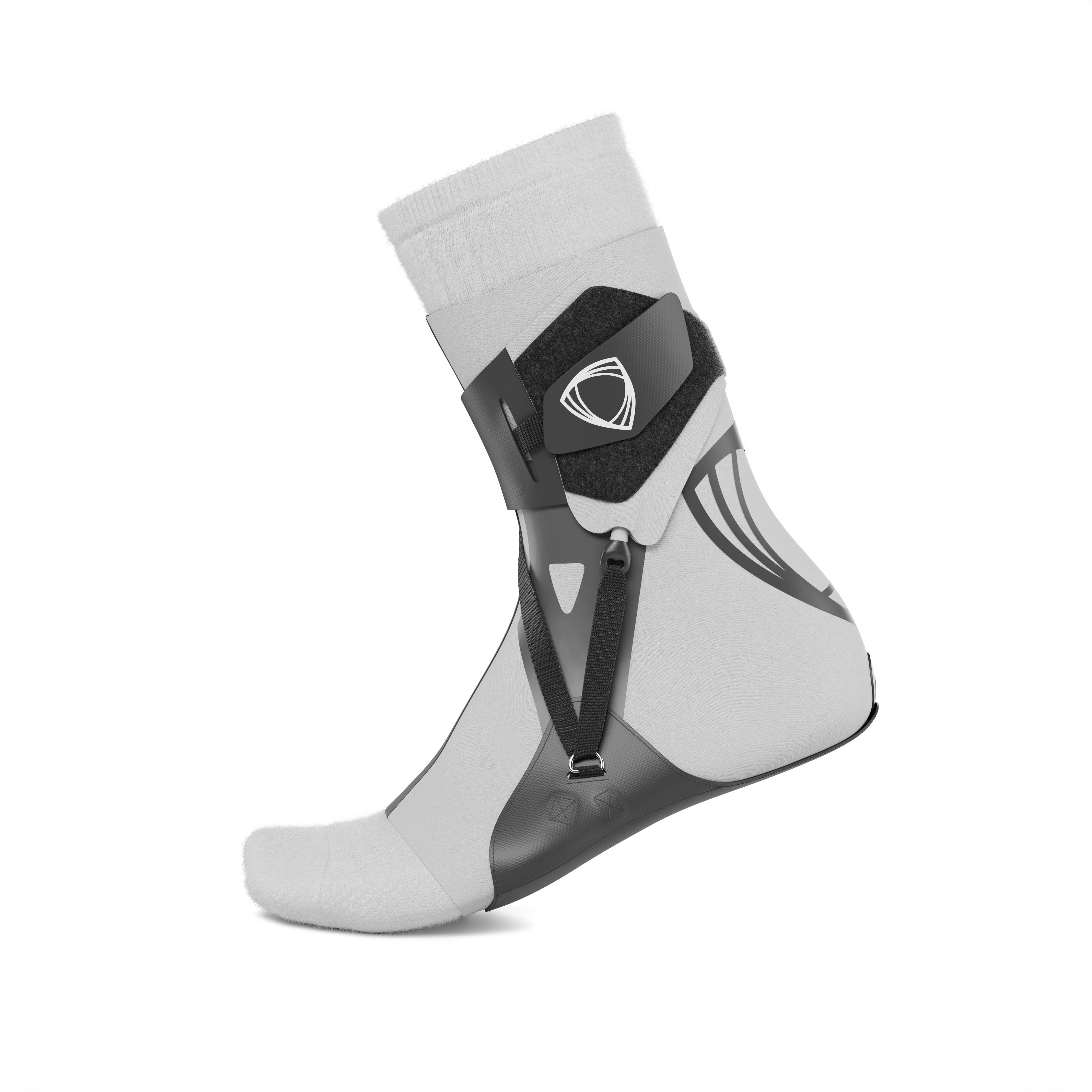 The BetterGuard 2.0 best ankle brace for all sports ankle support. Gray ankle brace. Lateral side view. #color_gray