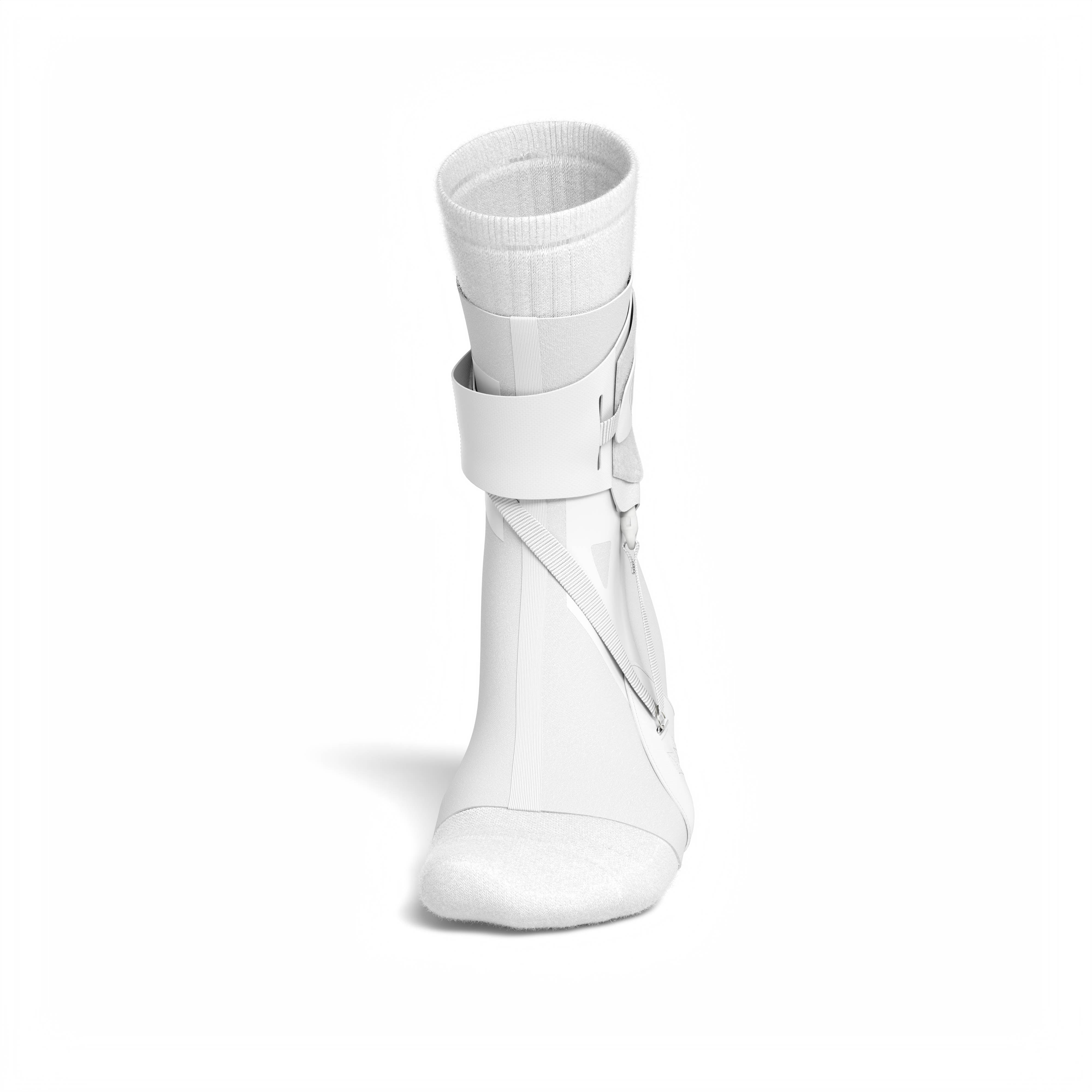 The BetterGuard 2.0 best ankle brace for all sports ankle support. White ankle brace. Ankle stabilizer. Front view. #color_white