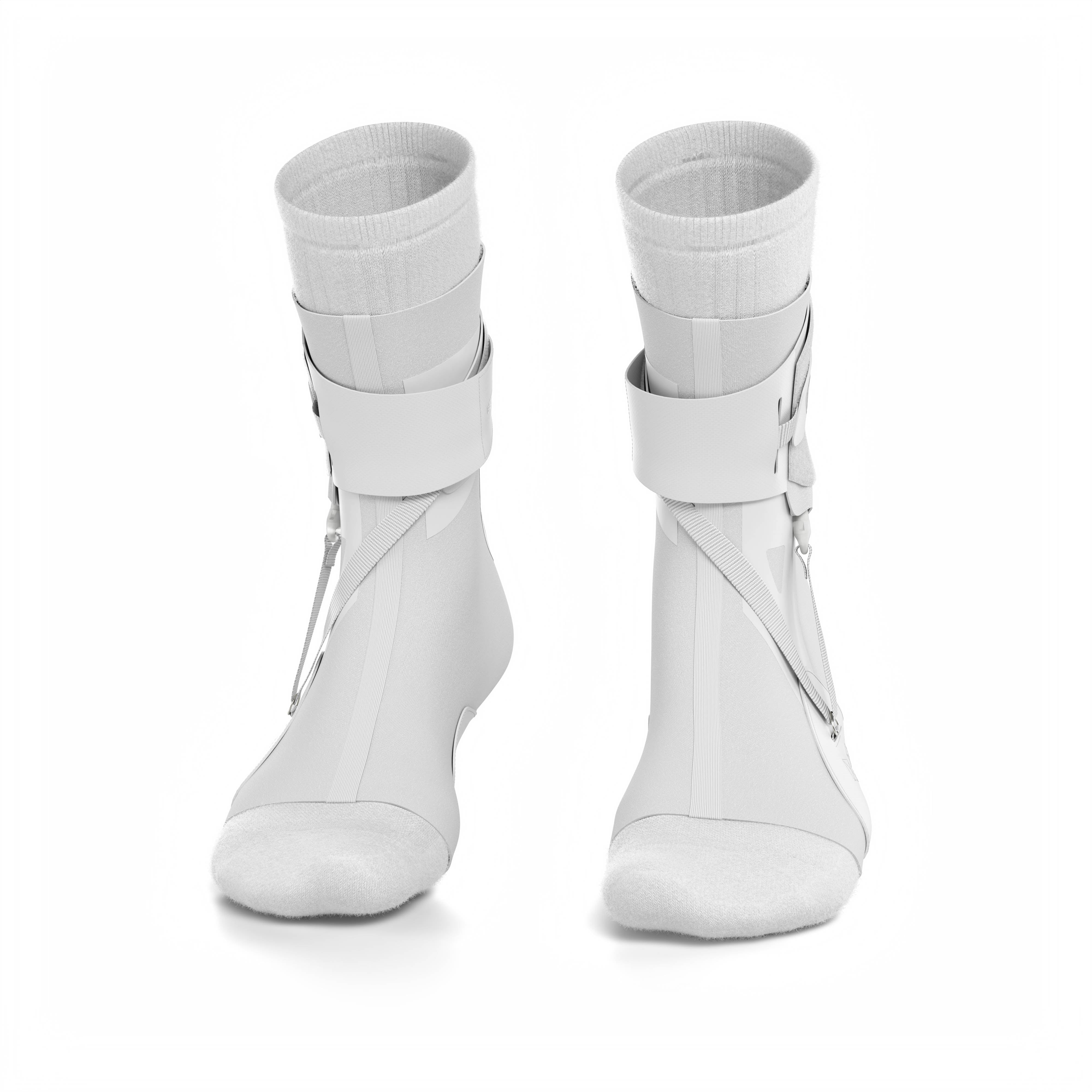 The BetterGuard 2.0 best ankle braces for all sports ankle support. White ankle braces. Front view. #color_white